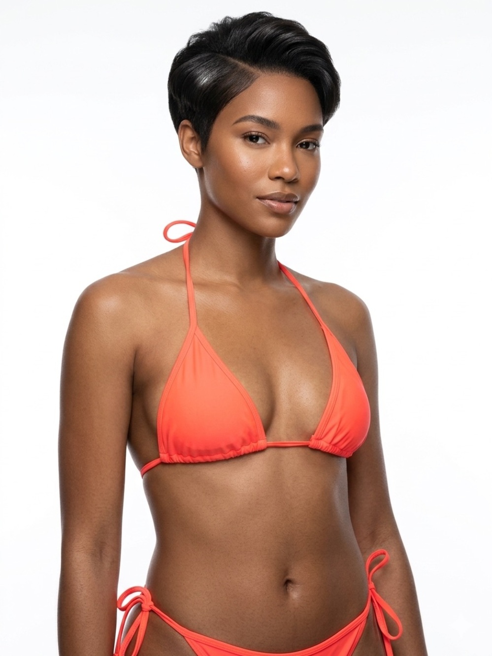 Victoria’s Secret Neon Orange Tie-Side Bikini Set